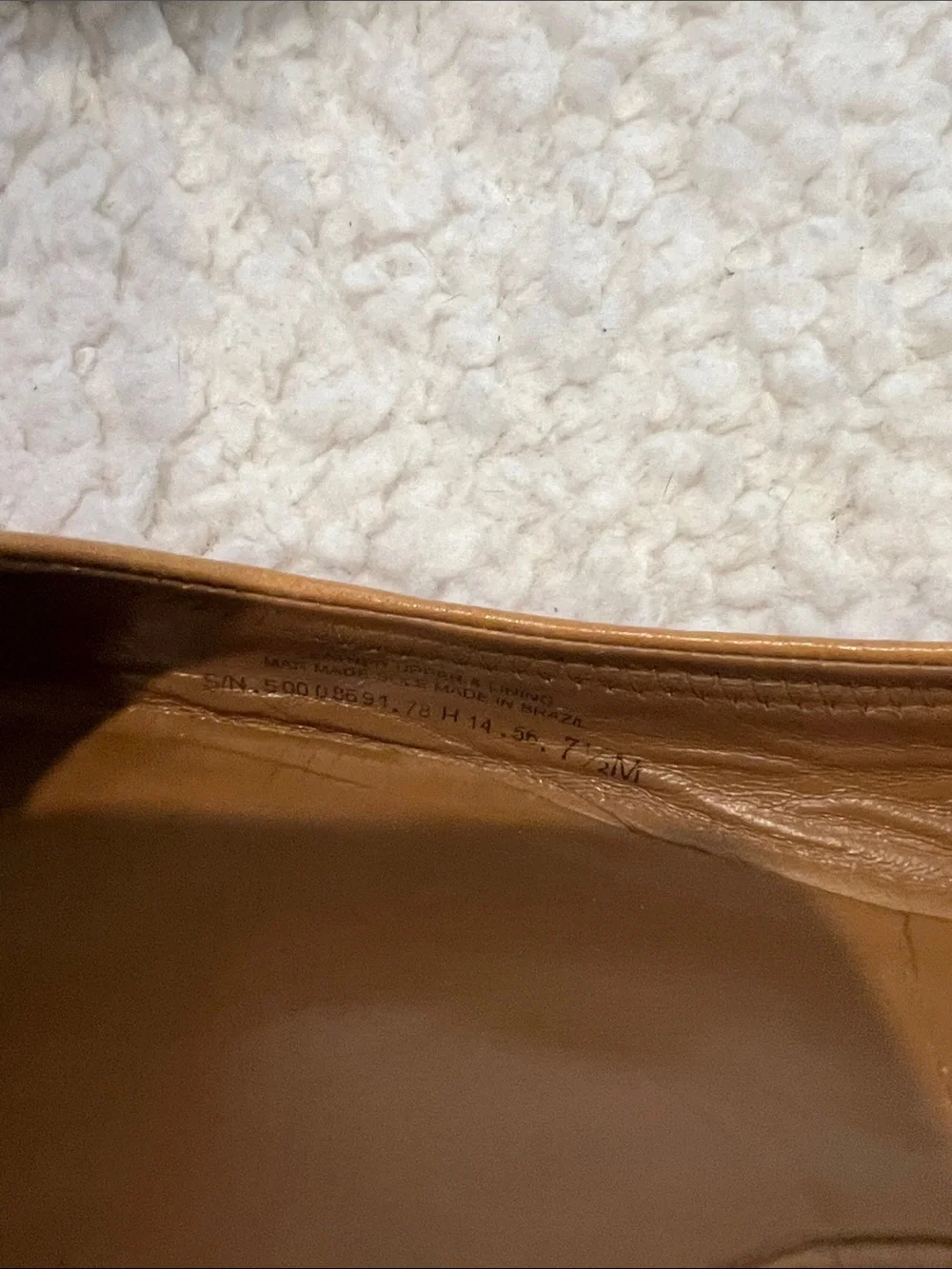 Tory Burch Cognac Leather Logo Round-Toe Flats - Size 7.5